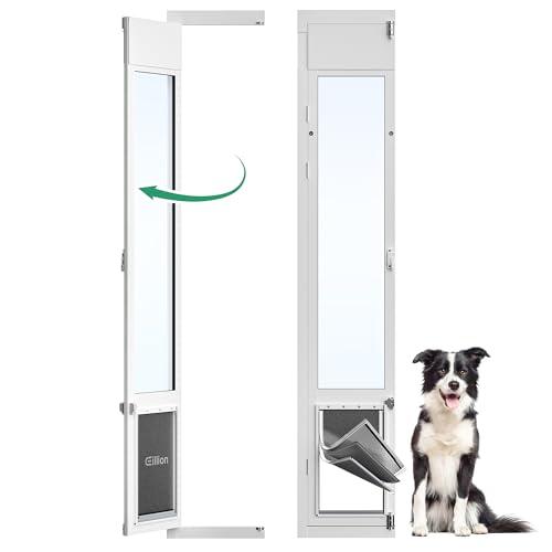 3 Flap Large Dog Door for Sliding Glass Door, Openable Pet Door for Sliding Glass Doors, Adjustable 75 7/8" to 81" Slider Height-Large