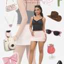 Danysu Stretchy Mini Skorts Low Waist Skirt with Shorts Side Slit 2026 Sports Daily Going Out Outfits (L)
