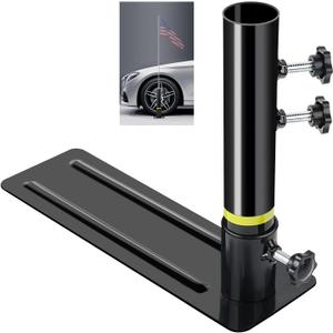 Flagpole Tire Mount, Portable Metal Flag Pole Wheel Stand Tailgate Tire Mount Flagpole Holder Universal for Stand Fits 1.77'' Flag Pole Ideal for Cars RVs Truck Camping Tailgating and Outdoor Events