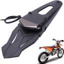 Rear Fender Mount Red LED Tail Light Brake Lamp Turn Signals License Plate Light for Custom Off-Road Motorcycle Dirt Bike (Smoke#1)