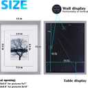 Egofine 11x14 Picture Frame Made of Solid Wood with Plexiglass, Display Pictures 5x7/8x10 with Mat or 11x14 Without Mat, for Table Top Display and Wall Mounting Photo Frame, Light Grey