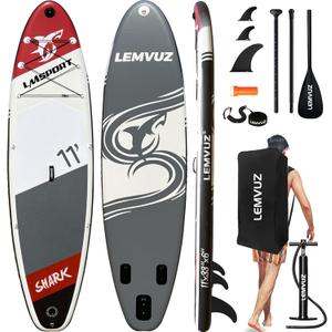 Premium Inflatable Stand Up Paddle Board for Adults & Youth - Wide Non-Slip Deck, Ultra Stable All Skill Levels, 450lb Capacity SUP with Pump, Bag, Leash & Accessories Kit