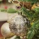 46 Pcs Champagne Christmas Ball Ornaments, Shatterproof Christmas Tree Ornaments Set with Velvet Christmas Bows Decor, Vintage Xmas Decorations with Hanging Hooks in 3 Sizes(Small Medium Large)