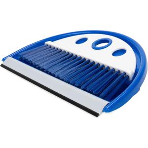 Camco Dust Pan with Whisk Broom-Whisk Broom Snaps into Dust Pan After Use|Hanger Hole for Convenient Storage|Excellent for Traveling,RVs,Campers Campsites,Dorm Rooms&More-(43945),Blue,1 Size