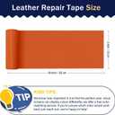 2 x Zenyao Leather Repair Patch Tape - Self Adhesive Leather Repair Kit for Car Seat Furniture, Heavy Duty Vinyl Repair Patch for Couch Sofa, Waterproof for Rips Scratches Tears, 3x60 Inch Roll, Orange