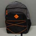 Summit Ridge Backpacks with Bungee Cord Front | 17 Multi Pocket Backpack for Adults, College, Travel, Grey/Black 