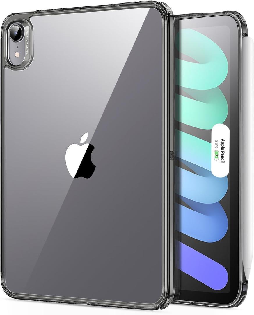 ESR for iPad mini 7 A17 Pro Case, iPad mini 7th/6th Generation Case (2024/2021), Slim and Light, Shock and Drop Protection, Yellowing Resistant, Supports Pencil Pro & Pencil (USB-C), Black Clear