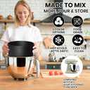 6 QT Silicone Bowl Liners for KitchenAid Mixers (3-Piece Set) - Adjustable Fermentation Hole Lid