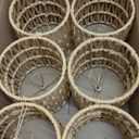 6 PCS Rattan Lamp Shades, Clip-on Rattan Lamp Shade, Chandelier Candle Bulb Lampshade, Natural Touch Hand Woven Lampshade for Chandeliers, Pendants, Wall Sconces, 5.1 x 5.1 in