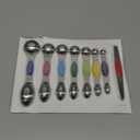 Pack of 8 Stainless Steel Magnetic Measuring Spoons Set, Dual Sided, Stackable, Adjustable Teaspoon and Tablespoon Measure Spoon with Leveler, Kitchen Gadgets (Multicolor)