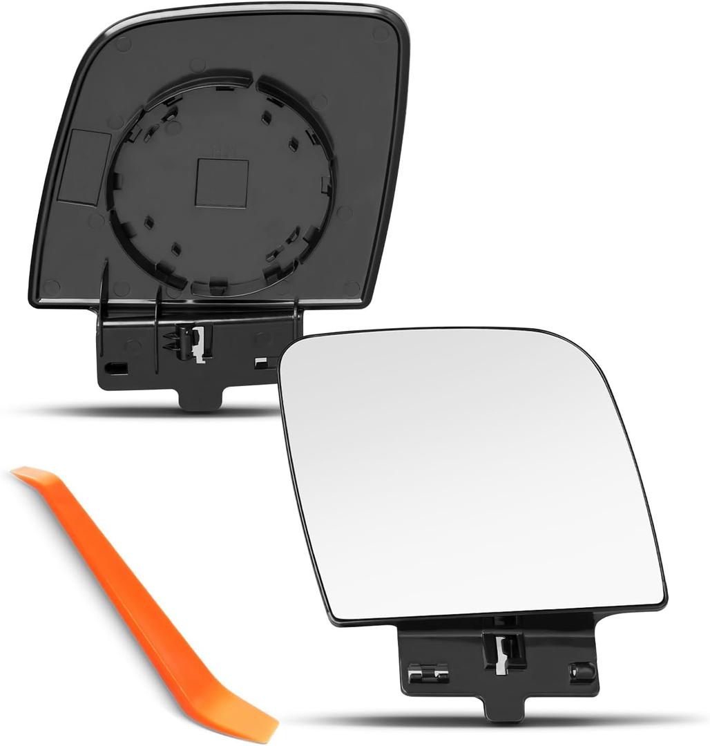 Upper Passenger Side Mirror Replacement for Ford E150 E250 E350 1992-2007, E450 1999-2007, E550 2002-2003, Right Side Mirrors Glass with Backing Plate