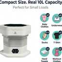 Portable Folding Washing Machine, 12L Mini Washer for Baby Clothes, Underwear, Delicates - Foldable, Quiet, Space-Saving Laundry Machine for Travel, Dorms, Apartments, Camping, Small Loads