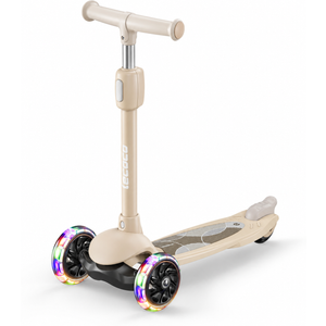 Kick Scooter for Kids, 3 Wheel Scooter Adjustable Height Foldable Design, 3 LED Light Wheels, Rear Brake, Extra Wide Non-Slip Deck Kid Scooters for Boys and Girls