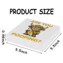 Hawaii Highland Cow Bathroom Decor: Are You Pooping 5.5"x5.5" Funny Wooden Box Decorations Sign for Summer House Home Desk Table Shelf