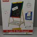 Kidzlane Art Easel for Kids 2-4 - Wooden Toddler Easel - Double Sided Standing Chalkboard/Dry Erase Board for Kids - Toddler Drawing Board with Accessories - 25.75 Inches Blackboard and Whiteboard