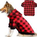 Plaid Dog Hoodie Sweatshirt Sweater for Extra Large Dogs Cat Puppy Clothes Coat Warm and Soft(XXL)