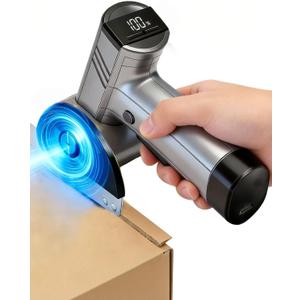 Cordless Electric Cardboard Cutter: 4.2V Brushless Motor Rechargeable LED Display Cardboard Cutting with 2 Blades LED Light Easy and Safe Cutting - Office Tailors Handmade Crafts and Warehouse (Gray)