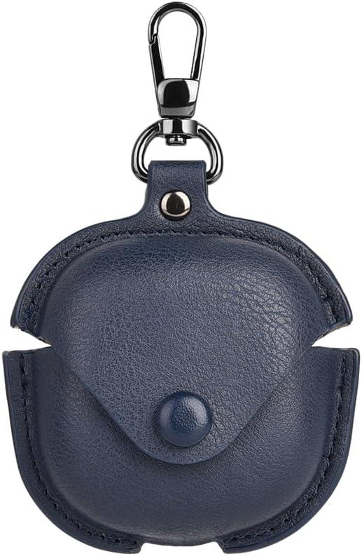 Leather Case Compatible for Samsung Galaxy Buds 2 Pro/Galaxy Buds 2/Galaxy Buds Pro/Galaxy Buds Live Protective Case with Keychain, Cute Cool Earphone Cover for Galaxy Earbuds Charging Case (Blue)