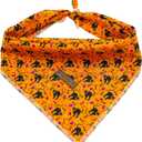 Elegant Little Tail Dog Bandana, Fall Halloween Adjustable Scarf Handkerchief Bib for Small Large Dogs, Boy Girl Square Kerchief (Small (Pack of 1), Cat)