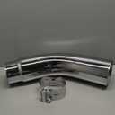 JY PERFORMANCE 5 Inch ID Diesel Exhaust Tip Elbow Tip 5'' Inlet 6'' Outlet 23'' Long Chrome Turndown Exhaust Tip with Clamp