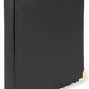 Samsill Leather Binder, Classic Collection, 3 Ring, Executive Presentation Portfolio, 1 Inch (Holds 200 Sheets), Brass Round Ring, Black