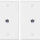 VCE 3GHz Coax Wall Plate UL-Listed, 1-Port Coaxial Cable Wall Plate with Nickel-Plated F-Type Keystone Jack for Coaxial Cables, White 2-Pack