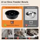 URPOWER Mess Proof Elevated Dog Bowls 4 Height Adjustable Raised Stand with No Spill Water Bowl and Slow Feeder Dog Bowls Non-Slip Food and Water Bowl Set for Small, Medium & Large Dogs