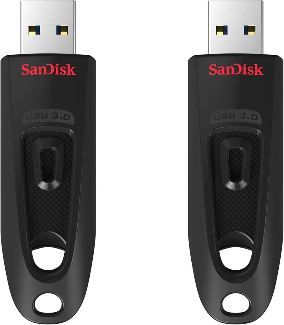 SanDisk 64GB 2-Pack Ultra USB 3.0 Flash Drive (2x64GB) - SDCZ48-064G-GAM462, Black