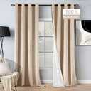 MIULEE 100% Blackout Velvet Curtains 84 Inches Long Beige Curtains Black Out Curtains for Bedroom Windows Drapes for Luxury Living Room Darkening Thermal Insulated Grommet Light Blocking Set of 2 (52"W x 84"L (Pack of 2))