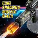 Electric Water Gun for Kids & Adults - Automatic Squirt Gun with Nozzle Flash & Water Spray, Summer Outdoor Water Blaster Pistol Pool Beach Party Toys for Boys Girls(Grey)