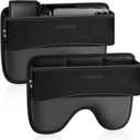 Coverado Universal Car Seat Gap Filler Organizer, Premium Suede Leather Car Seat Side Gap Filler, Seat Gap Storage Box for SUV Truck, Car Interior Accessories (Black, 2pcs)