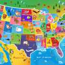 Puzzles for Kids Ages 6-8 and 8-10  200 Piece USA Map Jigsaw Puzzle  Educational Learning Toy for Boys and Girls