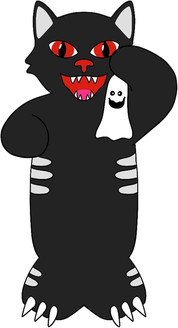 6ft Halloween Inflatable Cat with Pumpkin for Harvest Decorations Animated Blow Up Black Cat with Ghost Decoration for Party Halloween Yard