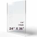 Plexiglass Sheets 24x36 1/4 Inch Thick, Clear Acrylic Sheet, Acrylic Panel Sign - Large, Cut-to-Size Plexiglass Window (1 Pc)