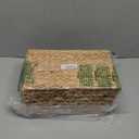 Wicker Storage Baskets with Lids - Set of 2 Rectangular Water Hyacinth Boxes, Natural Decor Organizer, Basket with Top, Multi-Use for Home and Shelf, Hyacinth Decorative Boxes for Effective Storage
