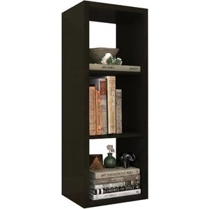 CTESNE2026 Wooden Thick Frame 3 Cube Storage Organizer Shelf with Anti-Tipping Kits + Reversible Open Back Bookcase, Horizontal and Vertical Dual-useChocolate,11inch