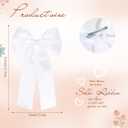 2Pcs Hair Bows for Girls Hair Clip Silk Hair Bow Ribbon Hair Accessories for Women Toddlers Infant Teens Kids,White-Silk