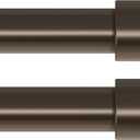 2 Pack Curtain Rods for Windows 48 to 84 Inch(4-7 Feet),Bronze 1'' Diameter Drapery Rods with End Cap Style Design,Modern Adjustable Heavy Duty Curtain Rod,Size:36''-88''