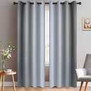Yakamok 84 Inch Length Gray and Greyish White Gradient Color Ombre Curtains for Bedroom, Room Darkening Thermal Insulated Grommet Window Drapes for Living Room (2 Panels, 52x84 Inch)