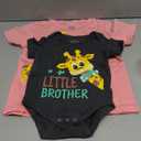 Funnycokid Big Sister Little Brother Matching Outfits Toddler Girl Shirt Newborn Boys Clothes (Kid (3T)/Baby (0-3M), Giraffe Yellow)