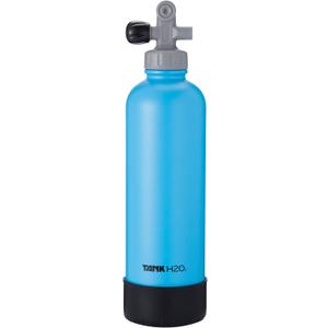 Scuba Tank Vacuum Insulated Water Bottle: Great Gift and Accessory for Scuba Divers | Holds 700mL | Food-Grade Stainless Steel Bottle, BPA-Free Cap, Silicone Boot (Blue)