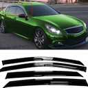 Tape-On Windows Visor 4-Piece for 2007 2008 2009 2010 2011 2012 2013 2014 2015 Infiniti G35 G37 Rain Guards Shield Shade Smoke