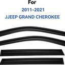 Window Visors Rain Guards Shield for 2011-2021 Jeep Grand Cherokee, Out-Channel Window Vent Wind Deflectors Visors Shades for 11-21 Grand Cherokee (Not for Grand Cherokee L)