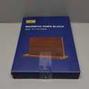 HOSHANHO Magnetic Knife Block 14 x 10 Inches, Double Sided Magnetic Knife Holder Rack for Kitchen Counter, Acacia Wood Magnetic Knife Storage Stand with Knife Sharpener