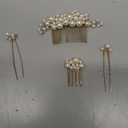 Pearl Hair Combs and Hair Pins for Bridal Women, Decorative Hair Accessories for Wedding Prom, Set of 5 (Gold)