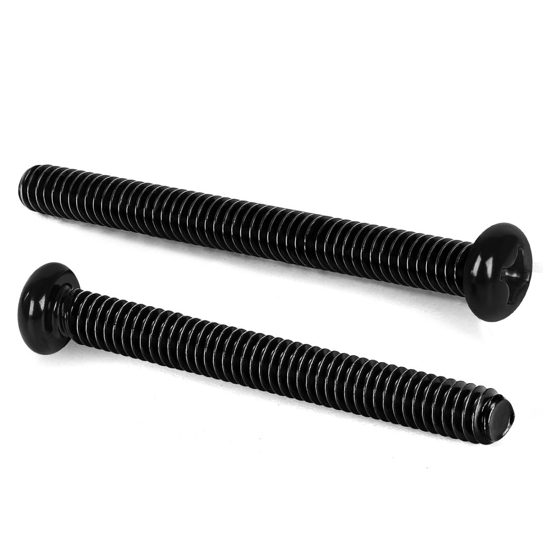 MewuDecor M4 x 50mm Pan Head Machine Screws, Cross Screw, 304 Stainless Steel, Black Finish, 50 PCS