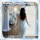 Lumina Wedding Welcome Sign Stand With Linen Sign with Satin Ribbon Adjustable Easel Stand Bridal Shower Welcome Decoration for Garden Ceremony Lawn Outdoor Indoor(Blue)