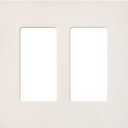 Lutron Claro 2 Gang Decorator/Rocker Wallplate, Satin, Biscuit (1-Pack) | SC-2-BI