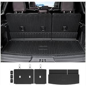 JOULARISE Cargo Mat Backrest Mats for 2018-2024 Ford Expedition/Lincoln Navigator 7/8 Seat(Not for Max or L Model) Accessories, All Weather Cargo Liner Seat Back Cover(Cargo Mat+3rd Row Backrest Mats)