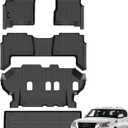 Jenofa-Floor Mats for Nissan Armada Infiniti QX80 2019-2024 8-Seater Cargo Mat Car Mats for Armada All Weather Floor Liners Custom Fit QX80 Bench Accessories Black Waterproof Protection Full Set